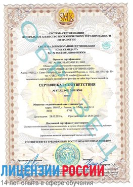 Образец сертификата соответствия Анапа Сертификат OHSAS 18001